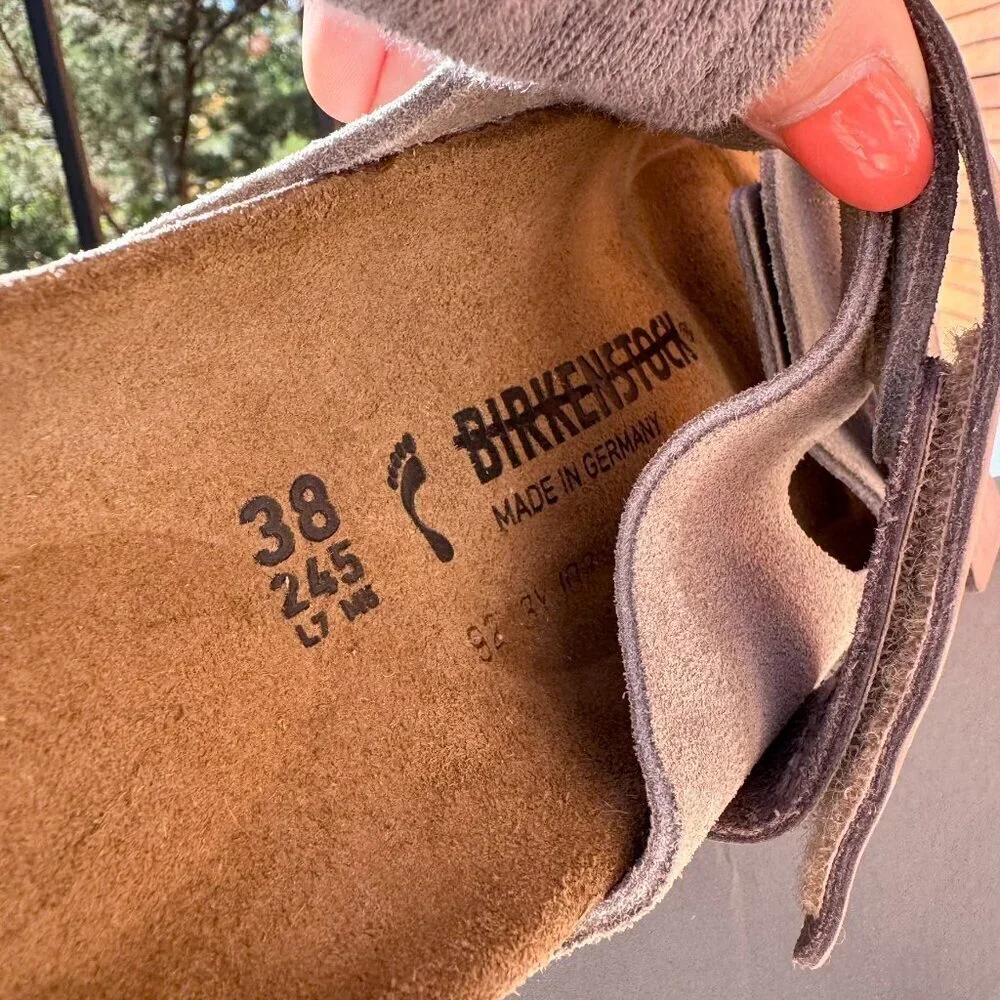 New Birkenstock Uji Nubuck Suede Sandals Suede Taupe US 7 / EUR 38